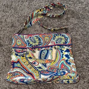Vera Bradley Red and Blue Paisley Crossbody Bag